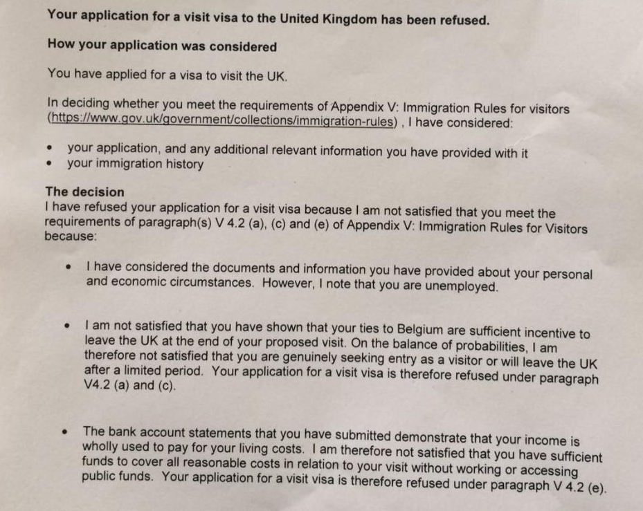 Visa Refusal Notice part 1