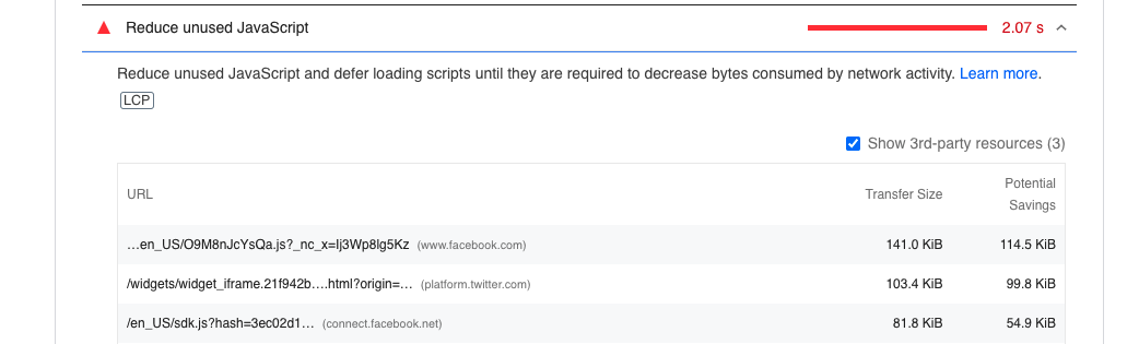 PSI unused JS