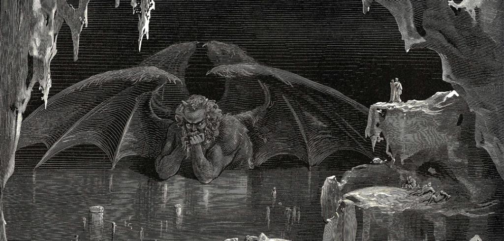 Lucifer, King of Hell; Canto XXXIV of The Inferno, by Dante Alighieri; Illustration by Gustave Doré