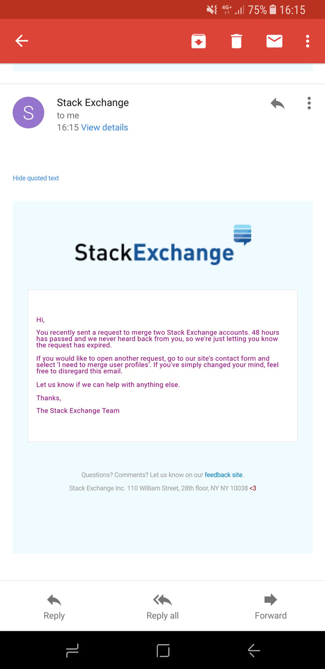 Email from Stack Exchange