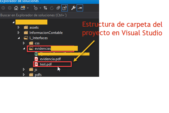 Estructura de proyecto en Visual Studio