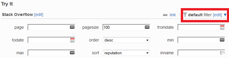 Filter form