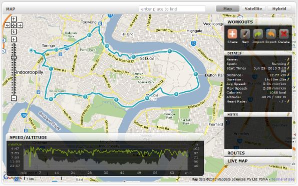 endomondo workout page