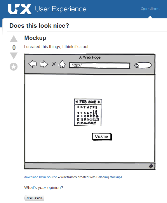 screenshot of a question with a mockup and very little text