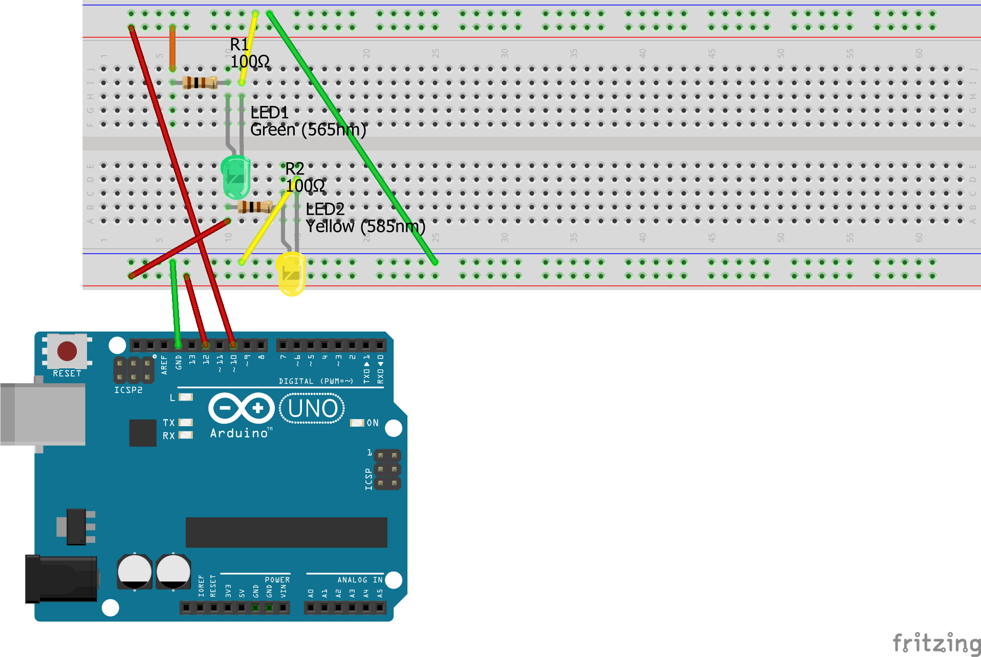 Arduino UNO and Breadboard setup