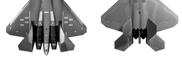 PAK FA F-22 Planform Comparison