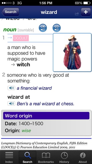 Wizard: 1. a man who is supposed to have magic powers 2. someone who is very good at something