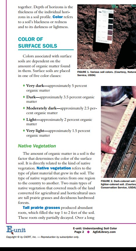 Screen shot of PDF from above link, showing color chart soil descriptions