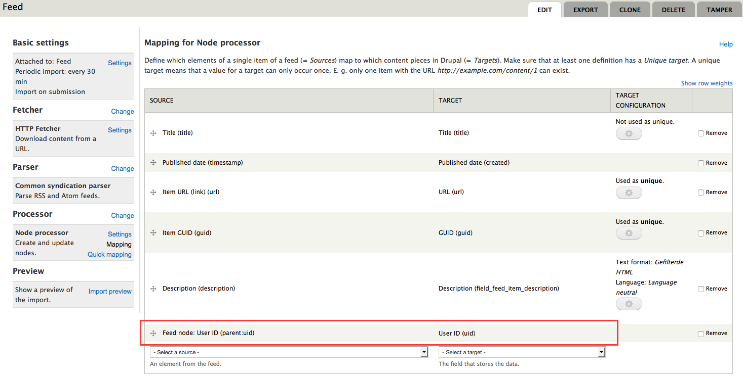 Map "parent:uid" to "uid"