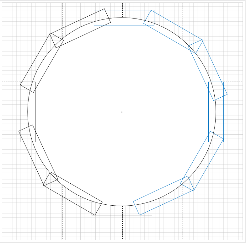 25' Circle with 12 2'x8' Segments for pattern