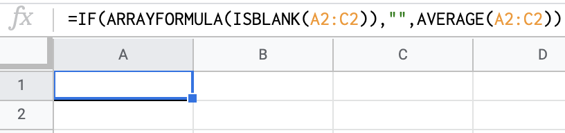 A2:C2 all blank