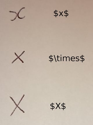 x, times, and X