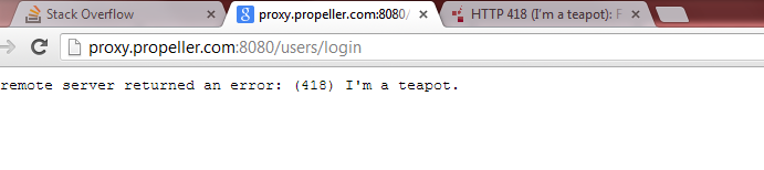 Screenshot of an HTTP 418