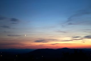 Twilight crescent moon