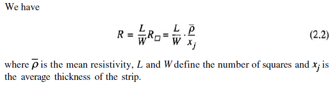 Integrated resistor formula