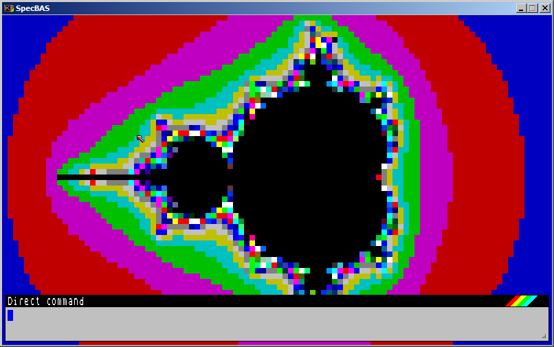 SpecBAS ascii mandelbrot