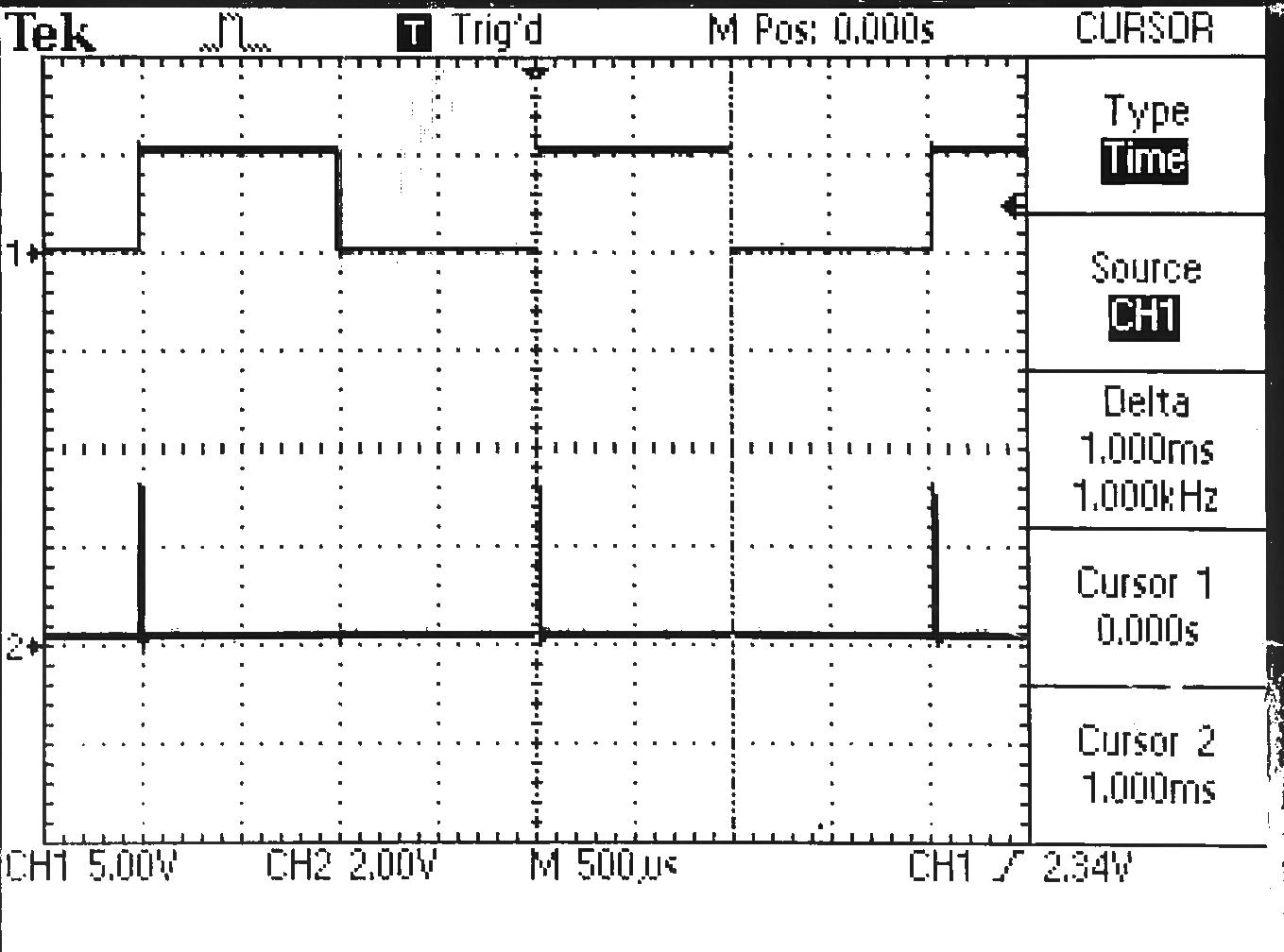 Input pulse and first output pulse