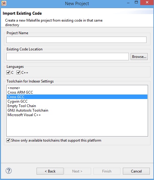 choosing cross compile