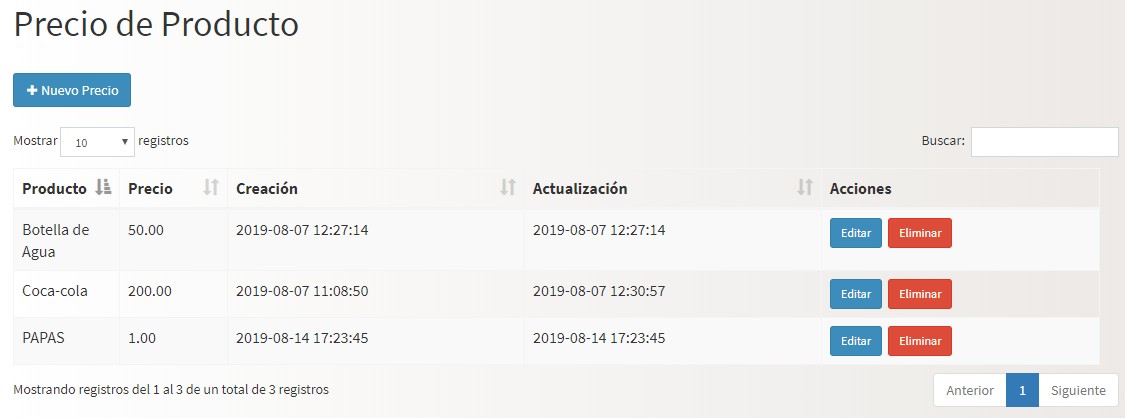 ya reconoce los productos asociados a los precios del producto en el que se tiene la relación, de igual forma funciono con mis otras tablas en mi sistema