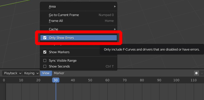 timeline view options