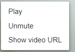 Options on right-click on video