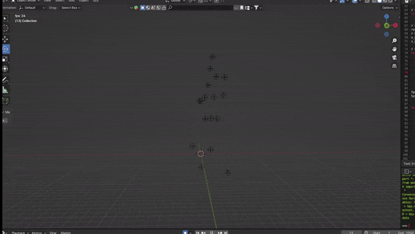 animated empties from 3d coordinates