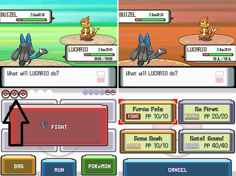 Pokemon battle screen