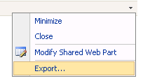 web part export