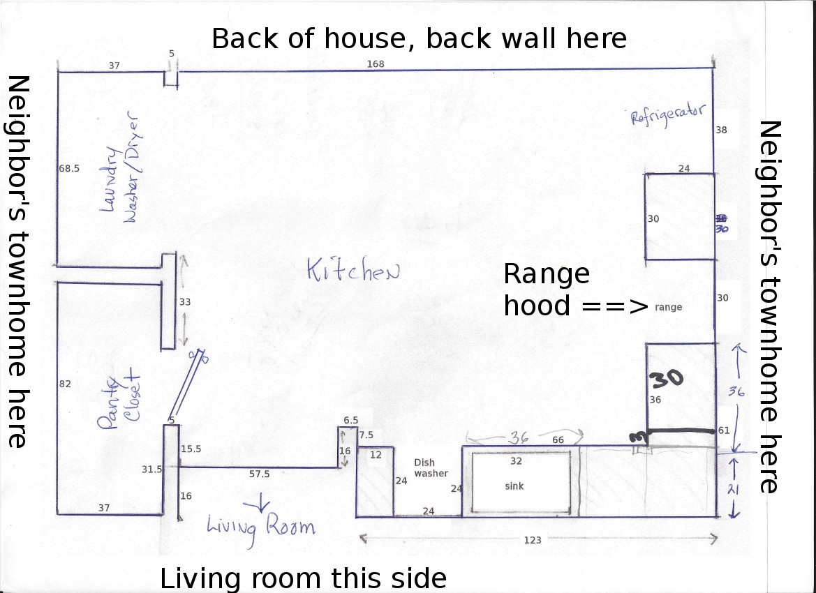 Overhead diagram of kitchen