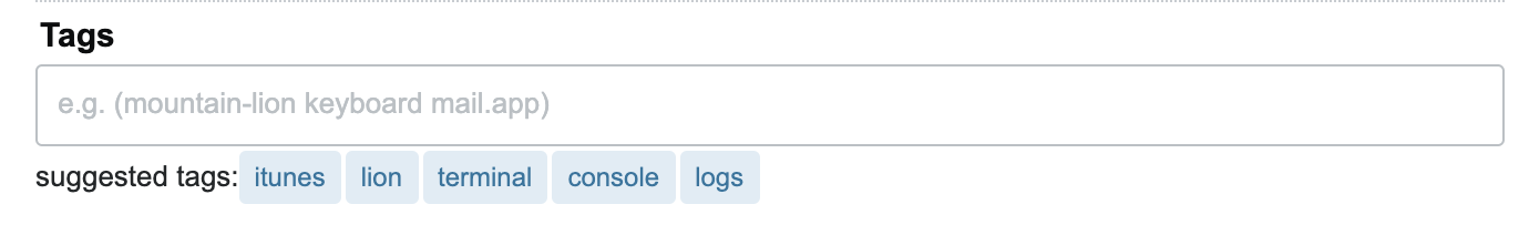 Suggested tags