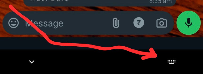 keyboard icon at the bottom