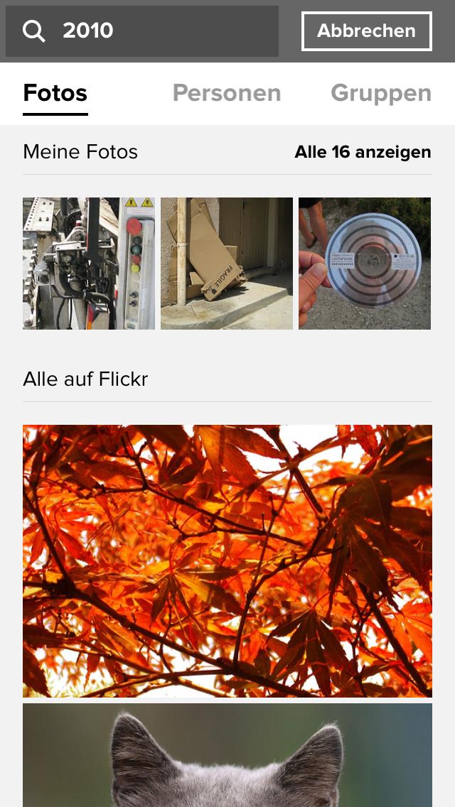 ios flickr app screenshot