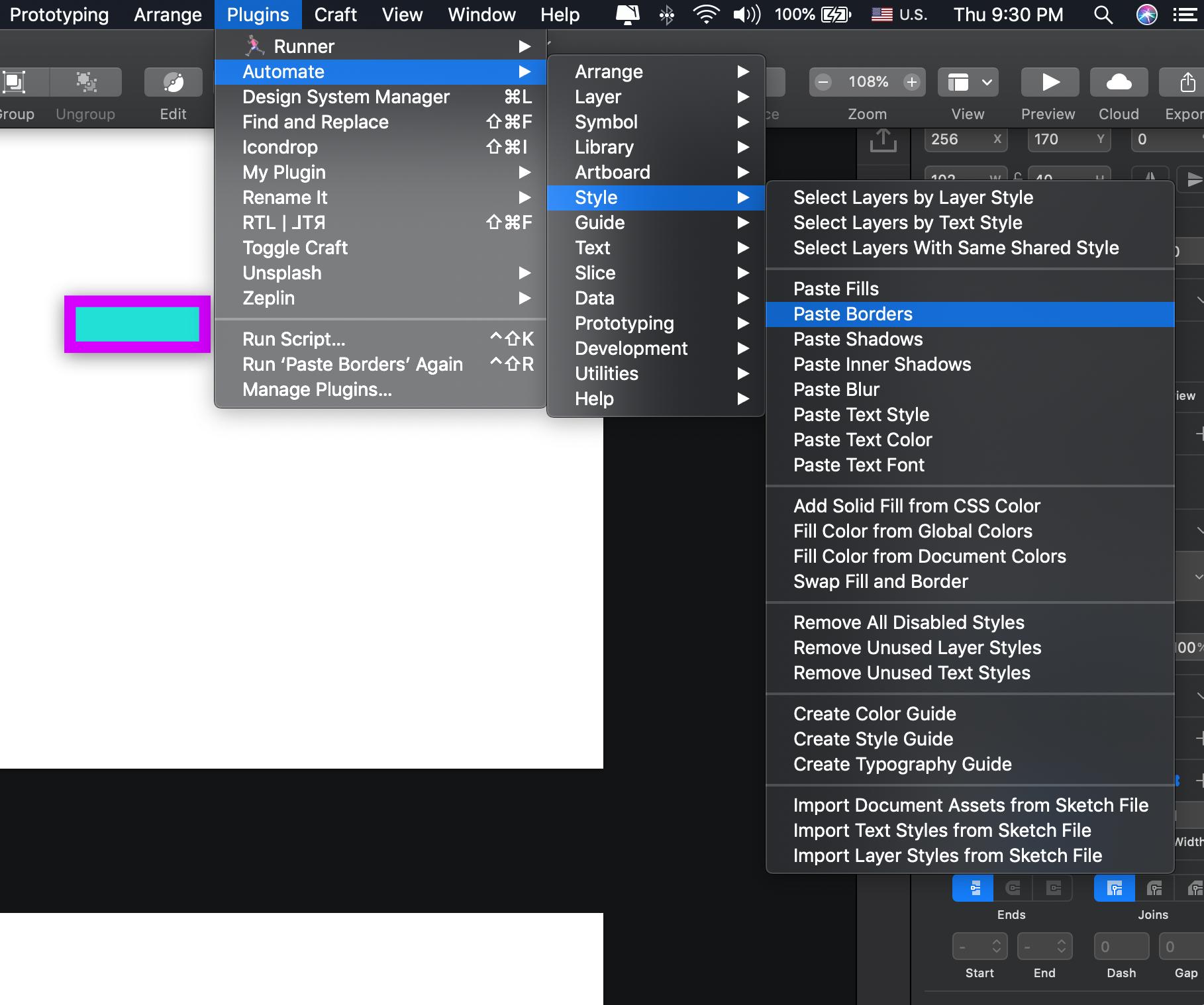 Only copy the border style of a layer - Step3