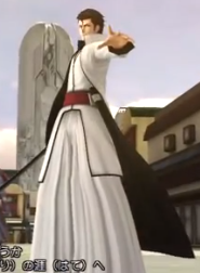 front view of anime character in long white robe