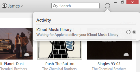 iTunes updating iCloud Music Library