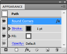 Appearance Panel with Round Corners