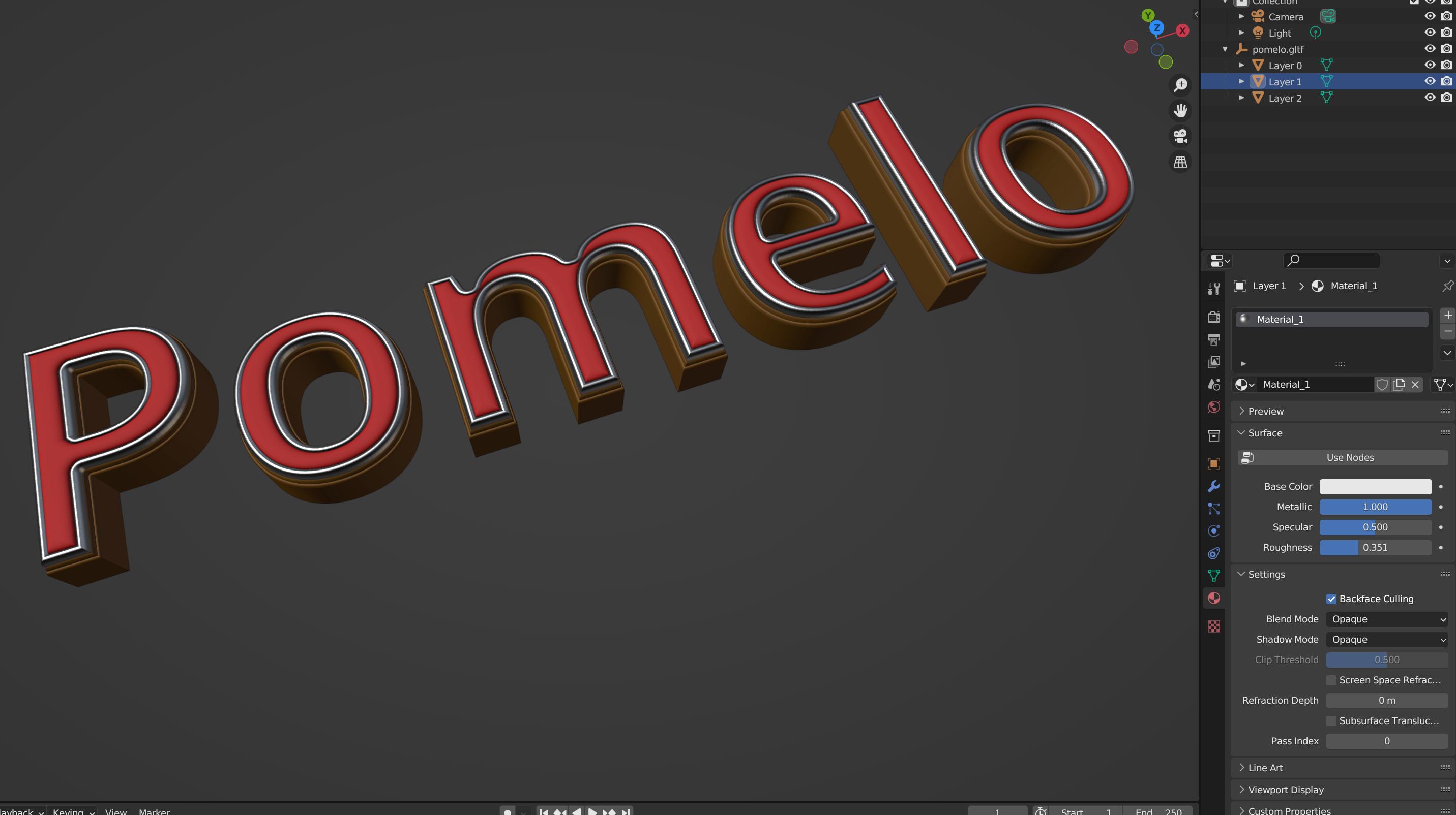 Pomelo generated mesh imported into Blender