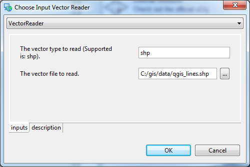 input and output settings for Spatial Toolbox in uDig