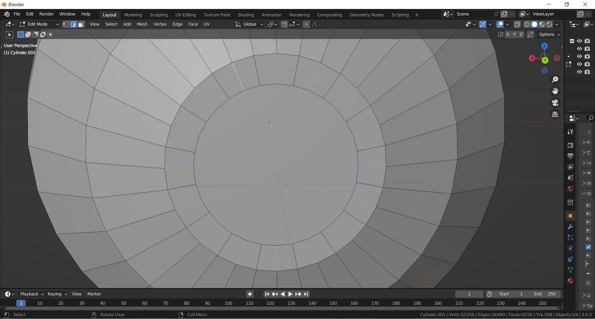 Inset added to the "top" n-gon of the geometry. Every second edge was selected to be dissolved.