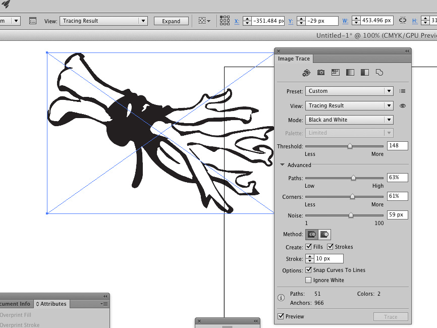 Trace image in Illustrator