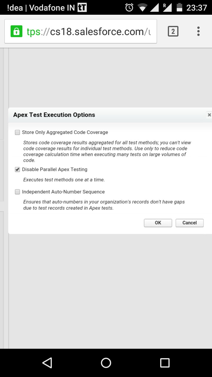 Apex Test execution