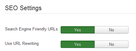 joomla seo urls settings