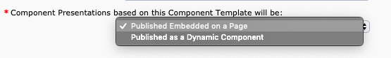 Component template options