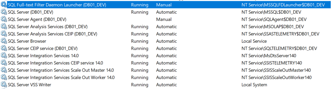 Windows SQL Services