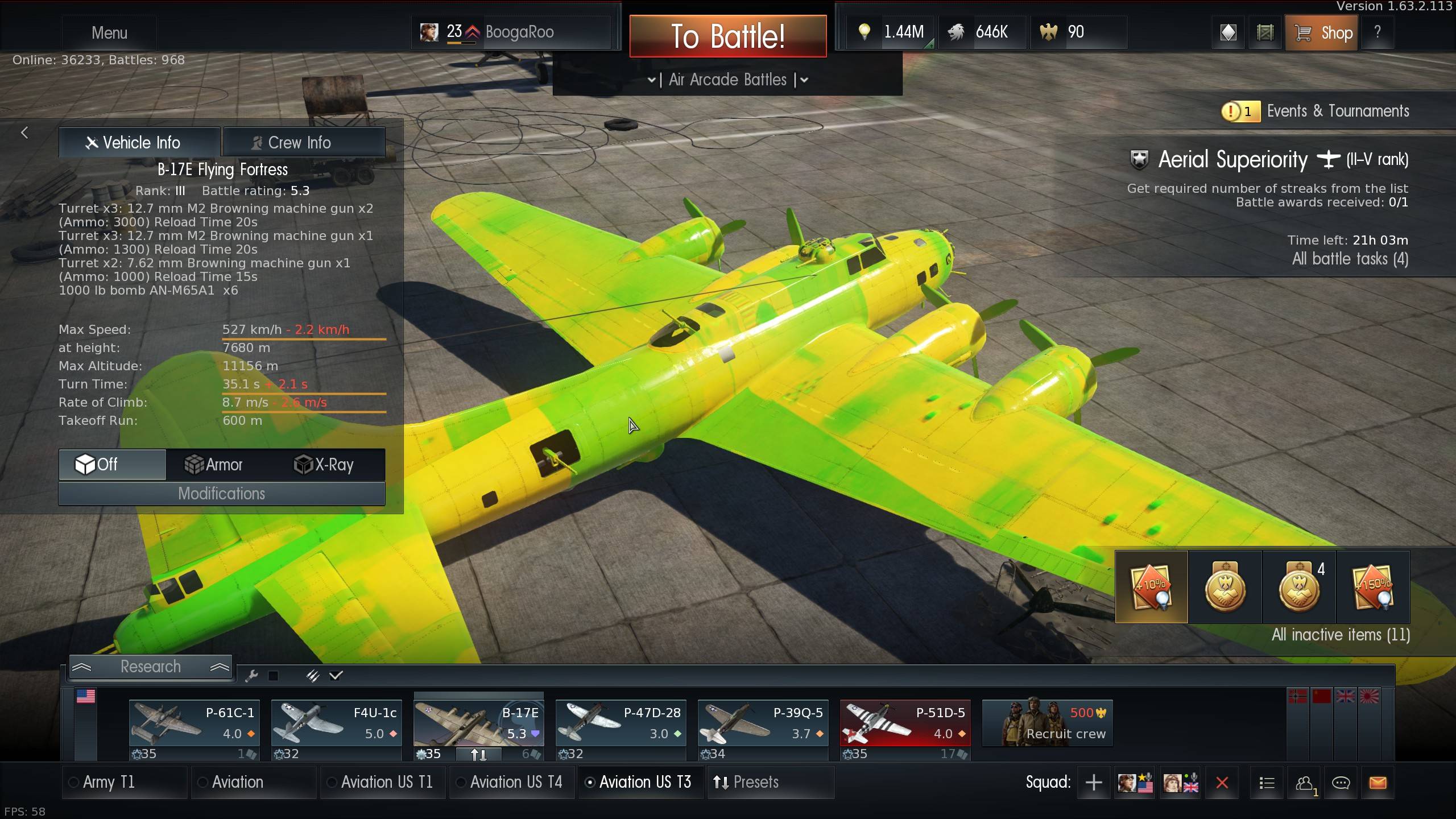 Lime green B-17E