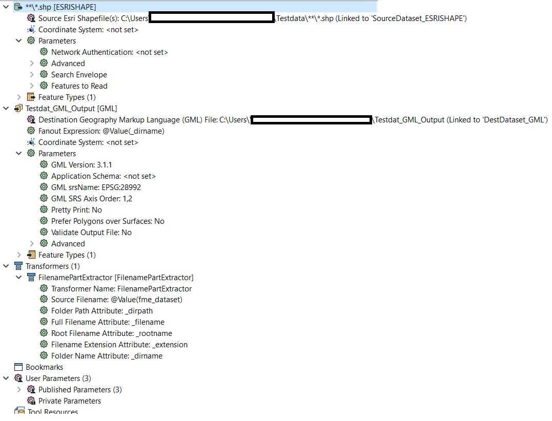 FME Navigator settings and parameters