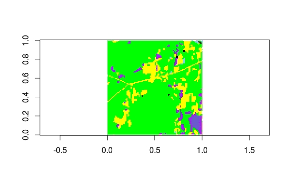 Figure 3:Example of fragstats background with negative values around border square.