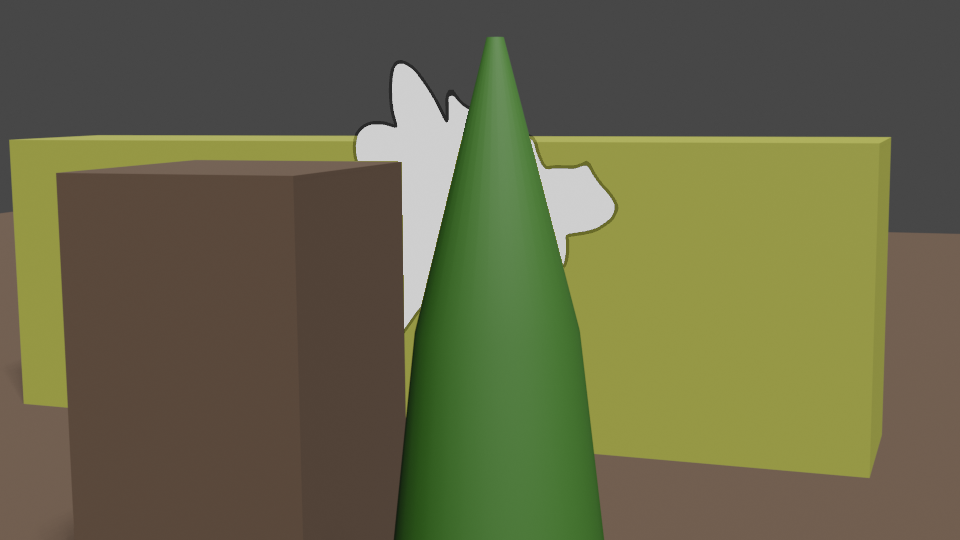 Grease Pencil object behind a 3D bush