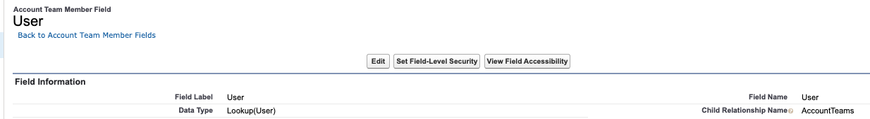 Account Team Member User Field