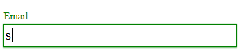 <code>span</code> fora do <code>input</code> e verde quando estiver selecionado